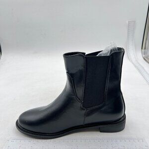 Women's Low Heel  Ankle Boots Fashion Slip On Elastic Fall Booties Shoes Black